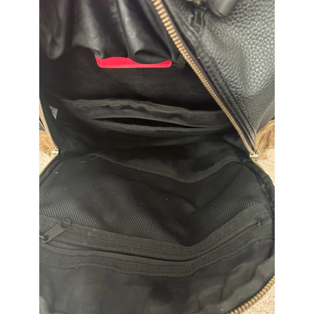 Sprayground Rare Limited Edition Leopard Graphic Backpack Black Vegan Leather